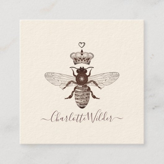 クイーンビークラウンスクリプトシグネチャー コーリングカード (正面)