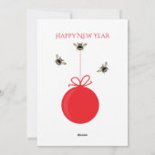 クイーンビークラウンハニーホワイトビジネスホリデーカード シーズンカード (裏面)