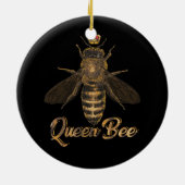 クイーンビークラウンビーキーピングハニーラバービーキーパー セラミックオーナメント (裏面)