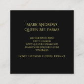 クイーンビークラウンファームアピールイエロー金ゴールド スクエア名刺 (裏面)
