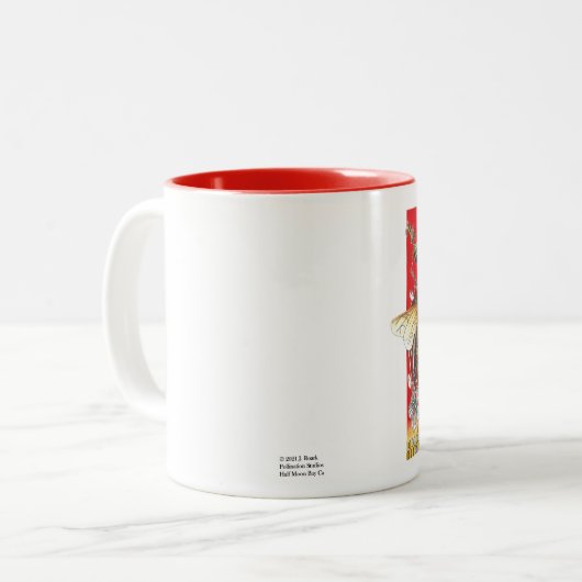 クイーンビーコーヒーカップ楽しむ、朝のバズ! ツートーンマグカップ (正面左)