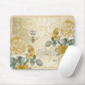 クイーンビーゴールデンイエローヴィンテージバラ王室のクラウン マウスパッド (マウス)