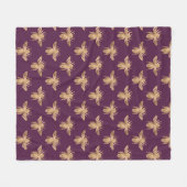 クイーンビーシリーズデザイン4 フリースブランケット (正面(横))