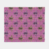 クイーンビーシリーズデザイン5 フリースブランケット (正面(横))