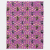 クイーンビーシリーズデザイン5 フリースブランケット (正面)