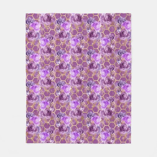 クイーンビーシリーズデザイン6 フリースブランケット (正面)