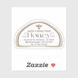 クイーンビースケップ形ハニースキップジャールラベルハート シール