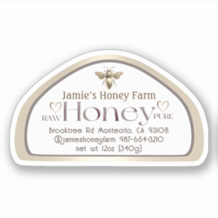 クイーンビースケップ形ハニースキップジャールラベルハート シール