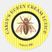 クイーンビーストライプのDIYクラフトラベル ラウンドシール (正面)