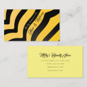 クイーンビーストライプズ黄色ブラックビジネスカード 名刺 (正面/裏面)