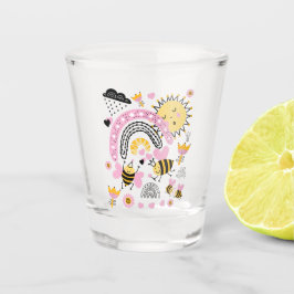 クイーンビーズキュートBFF、ベビーガール、ギフトピガーリーンク ショットグラス