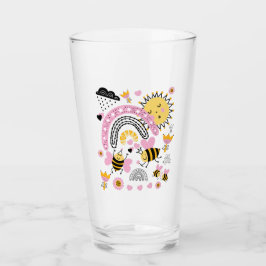 クイーンビーズキュートBFF、ベビーガール、ギフトピガーリーンク タンブラーグラス