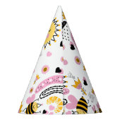 クイーンビーズキュートBFF、ベビーガール、ギフトピガーリーンク パーティーハット (裏面)