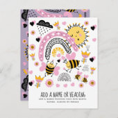 クイーンビーズキュートBFF、ベビーガール、ギフトピガーリーンク ポストカード (正面/裏面)