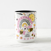 クイーンビーズキュートBFF、ベビーガール、ギフトピガーリーンク マグカップ (中央)