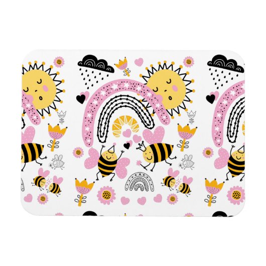 クイーンビーズキュートBFF、ベビーガール、ギフトピガーリーンク マグネット (横)