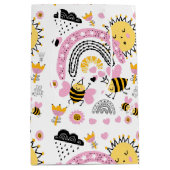 クイーンビーズキュートBFF、ベビーガール、ギフトピガーリーンク ミディアムペーパーバッグ (正面)