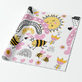 クイーンビーズキュートBFF、ベビーガール、ギフトピガーリーンク ラッピングペーパー (アンロールド)