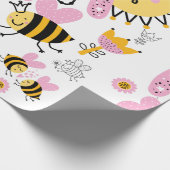 クイーンビーズキュートBFF、ベビーガール、ギフトピガーリーンク ラッピングペーパー (角)