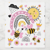 クイーンビーズキュートBFF、ベビーガール、ギフトピガーリーンク ワインラベル (シングルラベル)