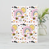 クイーンビーズキュートBFF、ベビーガール、ギフトピガーリーンク 招待状 (スタンド正面)