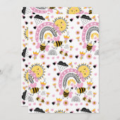 クイーンビーズキュートBFF、ベビーガール、ギフトピガーリーンク 招待状 (正面/裏面)