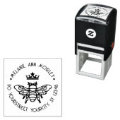 クイーンビーズクラウンラウンドネーム差出人住所 セルフインキングスタンプ (インサイチュ)