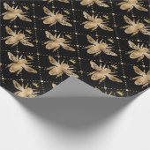 クイーンビーズハニーコームグリルセピアブラックダイヤモンド ラッピングペーパー (角)