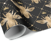 クイーンビーズハニーコームグリルセピアブラックダイヤモンド ラッピングペーパー (ロールコーナー)