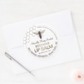 クイーンビーズワックスリップバームラベルハニカム ラウンドシール (封筒)