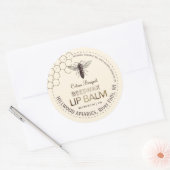 クイーンビーズワックスリップバームラベルハニカム ラウンドシール (封筒)