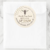 クイーンビーズワックスリップバームラベルハニカム ラウンドシール (バッグ)