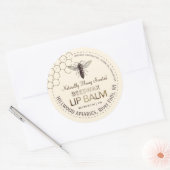 クイーンビーズワックスリップバームラベルハニカム ラウンドシール (封筒)