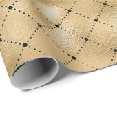 クイーンビーハニーコームセピアブラック金ゴールドスクエア ラッピングペーパー (ロールコーナー)