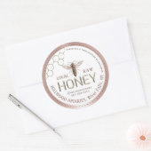 クイーンビーハニージャールラベル地元の生の手の瓶詰め ラウンドシール (封筒)