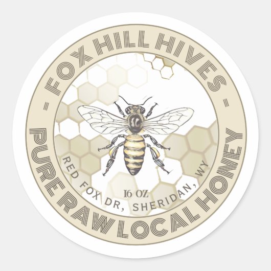 クイーンビーハニーハニカムオンホワイトラベル ラウンドシール (正面)