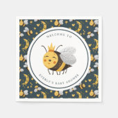 クイーンビーハニービーかわいい赤ちゃんシャワー スタンダードカクテルナプキン (正面)