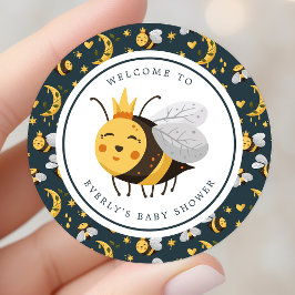 クイーンビーハニービーかわいい赤ちゃんシャワー ラウンドシール