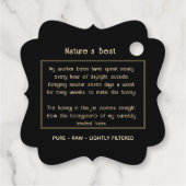 クイーンビーハニー金ゴールドヴィンテージビーラベルラベル フェイバータグ (裏面)