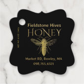 クイーンビーハニー金ゴールドヴィンテージビーラベルラベル フェイバータグ (正面)