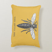 クイーンビーバグ昆虫アンティークイラストレーション アクセントクッション (裏面(縦))