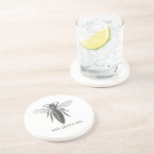 クイーンビーバグ昆虫アンティークイラストレーション コースター (側面)