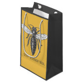 クイーンビーバグ昆虫アンティークイラストレーション スモールペーパーバッグ (正面アングル)