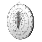 クイーンビーバグ昆虫アンティークイラストレーション ダーツボード (正面右)