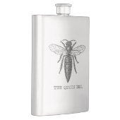 クイーンビーバグ昆虫アンティークイラストレーション フラスク (右)