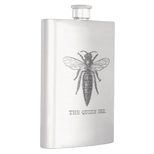 クイーンビーバグ昆虫アンティークイラストレーション フラスク (右)