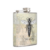 クイーンビーバグ昆虫アンティークイラストレーション フラスク (右)