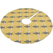 クイーンビーバグ昆虫アンティークイラストレーション ブラッシュドポリエステルツリースカート (アングル)