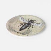 クイーンビーバグ昆虫アンティークイラストレーション ペーパープレート (アングル)