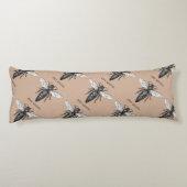 クイーンビーバグ昆虫アンティークイラストレーション ボディピロー (裏面)